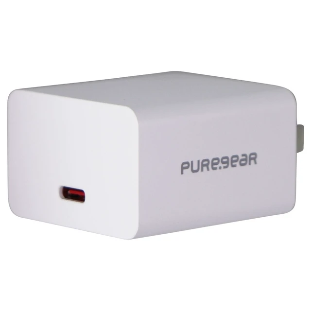 Alt view image 2 of 4 - PureGear 25-Watt LightSpeed Wall Charger with Single USB-C Port - White