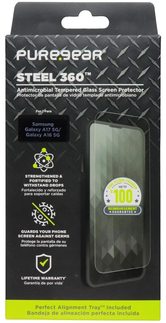 Alt view image 2 of 2 - PureGear Steel 360 Tempered Glass Screen Protector for Samsung Galaxy A17/A16 5G