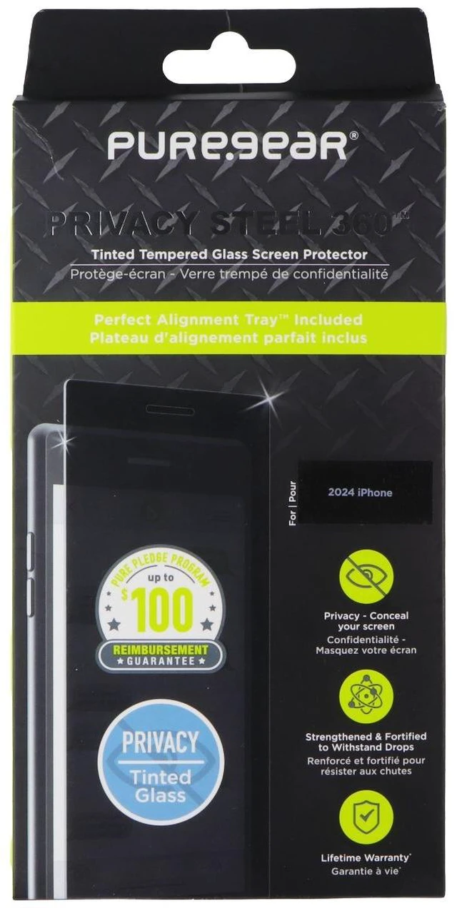 Alt view image 2 of 2 - PureGear Privacy Steel 360 Screen Protector for Apple iPhone 16