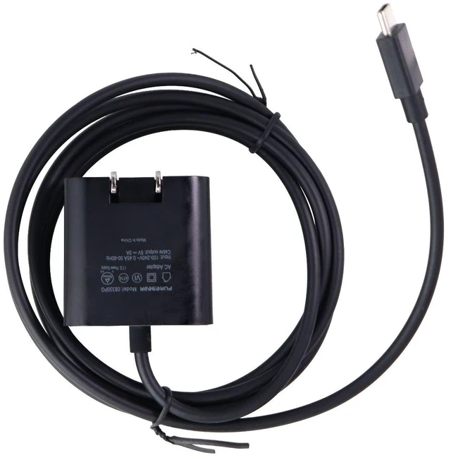 Alt view image 2 of 3 - PureGear (15W/3A) 5-Foot USB-C Wall Charger - Black (62790PG)