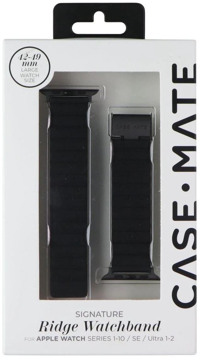 Main image of Case-Mate Signature Ridge Band (42-49mm) for Apple Watch 1-10/SE/Ultra 1-2 Black