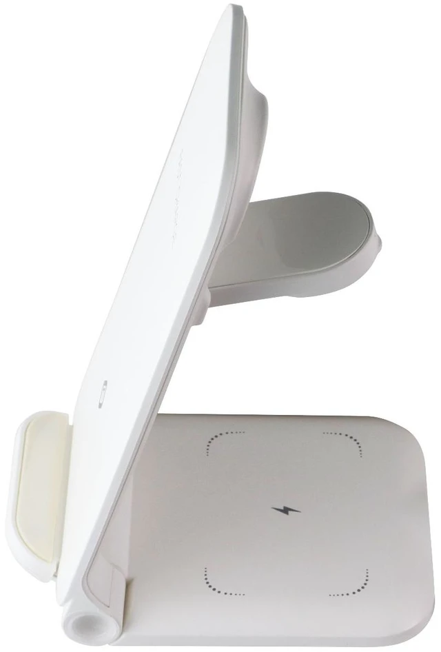 Alt view image 3 of 7 - Tekya QiTek StandMax (15W) 3-in-1 Foldable Fast Wireless Charge Stand - White