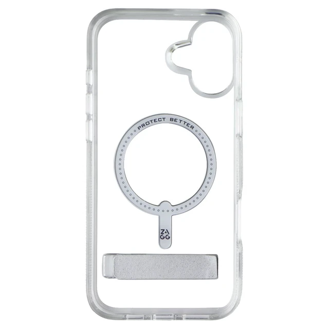 Alt view image 3 of 3 - ZAGG Crystal Palace Snap Kickstand Case for MagSafe for iPhone 16 Plus - Clear