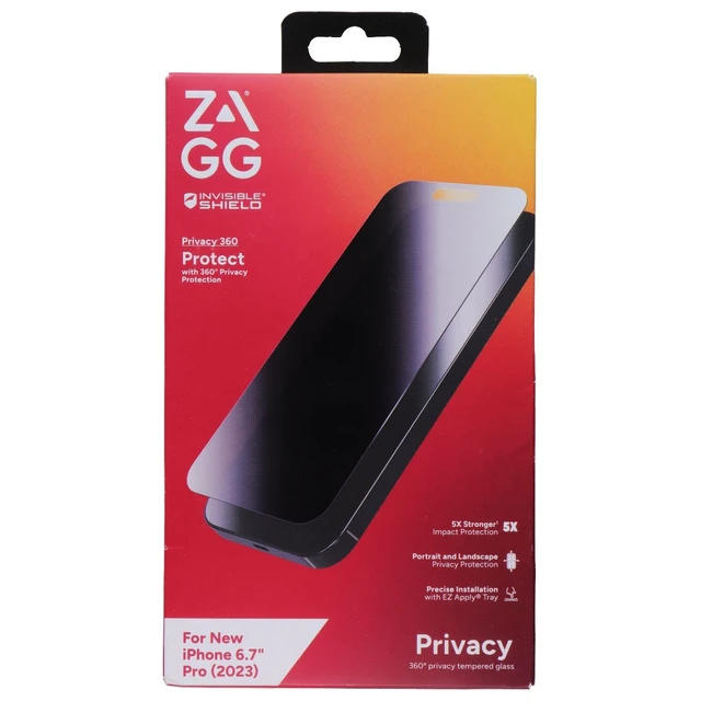 Alt view image 2 of 2 - ZAGG Invisible Shield Privacy 360 Protect Screen Protector for iPhone 15 Pro Max