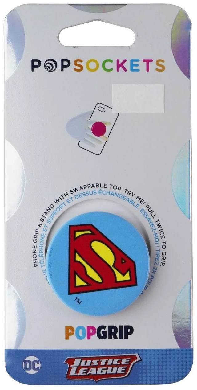 Main image of PopSockets PopGrip Phone Grip & Stand with Swappable Top - Superman Logo
