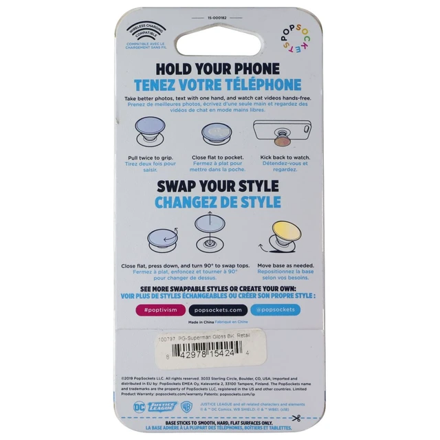 Alt view image 2 of 2 - PopSockets PopGrip Phone Grip & Stand with Swappable Top - Superman Logo