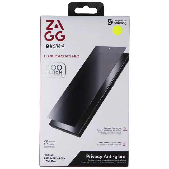 Alt view image 2 of 2 - ZAGG Fusion Privacy Anti-Glare Series Screen Protector for Galaxy S25 Ultra
