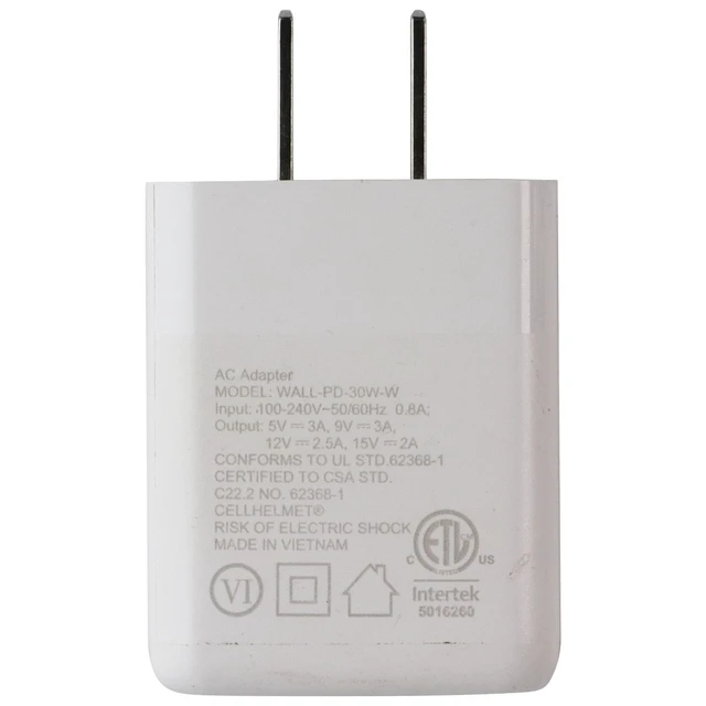 Alt view image 4 of 6 - CellHelmet (30W) PD Wall Charger Adapter with USB-C Port - White