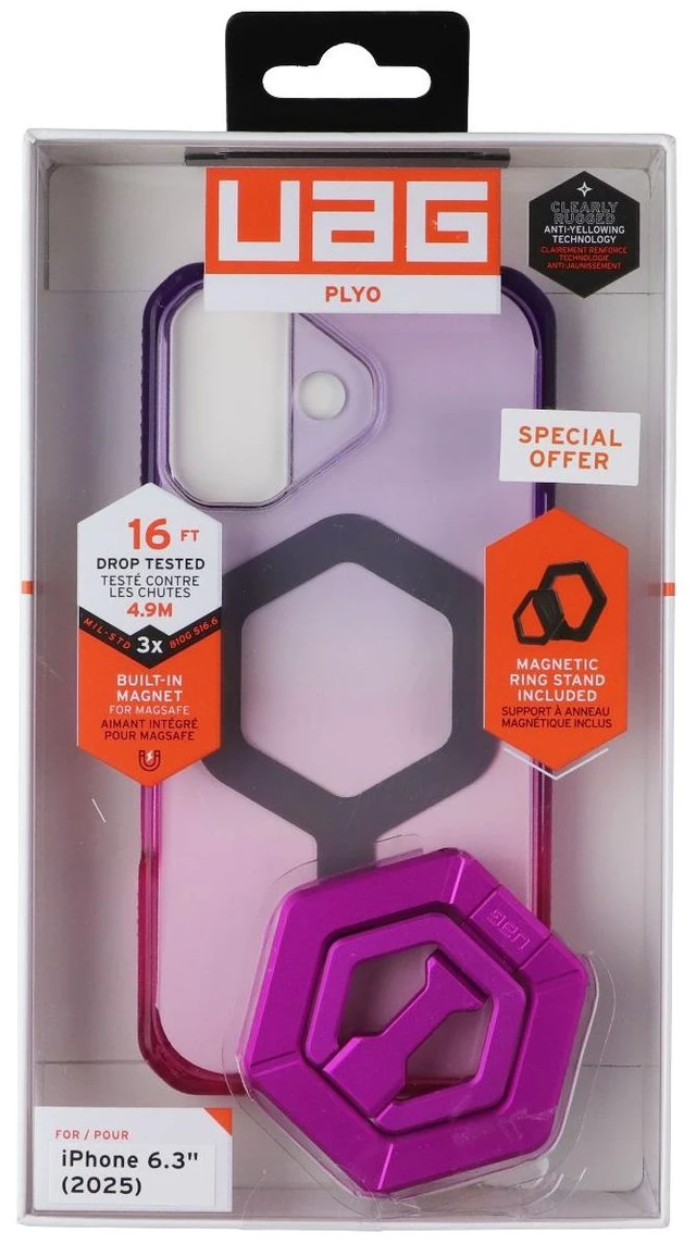 Main image of UAG Plyo Series MagSafe Case with Stand for Apple iPhone 17 - Purple/Pink Ombre