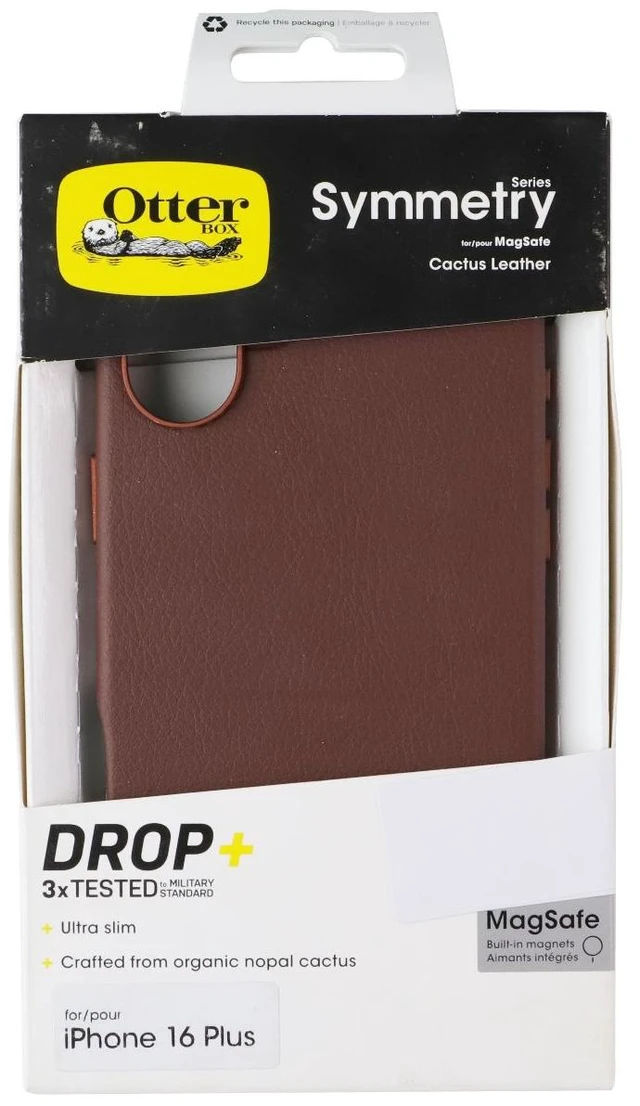 Main image of OtterBox Symmetry Cactus Leather MagSafe Case for iPhone 16 Plus - Rich Adobe