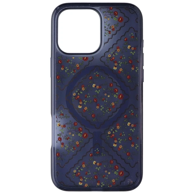 Alt view image 2 of 3 - OtterBox Symmetry Clear MagSafe Case for iPhone 16 Pro Max - Floral Romance Blue