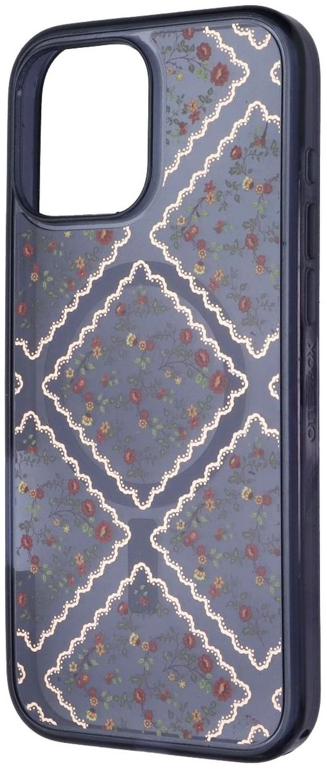 Main image of OtterBox Symmetry Clear MagSafe Case for iPhone 16 Pro Max - Floral Romance Blue