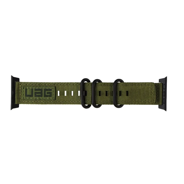Alt view image 2 of 2 - Urban Armor Gear Metropolis Nato Strap for Apple Watch 45/44/42mm - Olive Drab