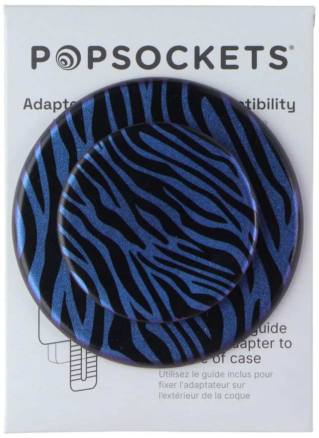 Alt view image 3 of 3 - PopSockets Magnetic Phone Grip and Stand for MagSafe - Zed (Blue Zebra)