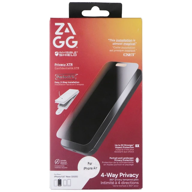 Alt view image 2 of 2 - ZAGG Invisible Shield Privacy XTR Glass Screen Protector for Apple iPhone 17 Air