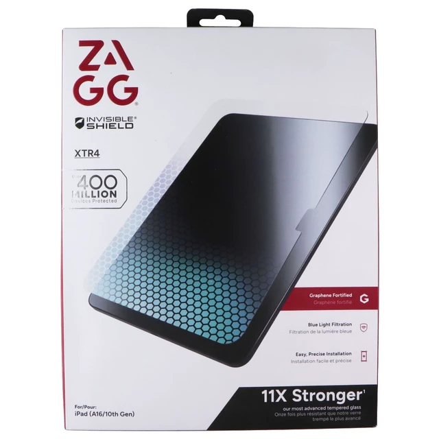 Alt view image 2 of 2 - ZAGG XTR4 Tempered Glass Screen Protector for Apple iPad (A16/10th Gen)