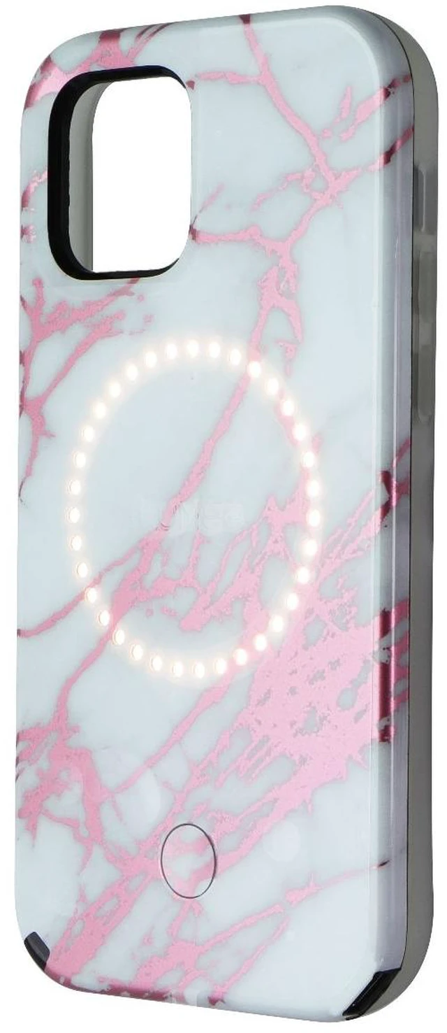 Main image of Case-Mate LuMee Halo Case for iPhone 12 Pro/iPhone 12 - Rose Gold White Marble