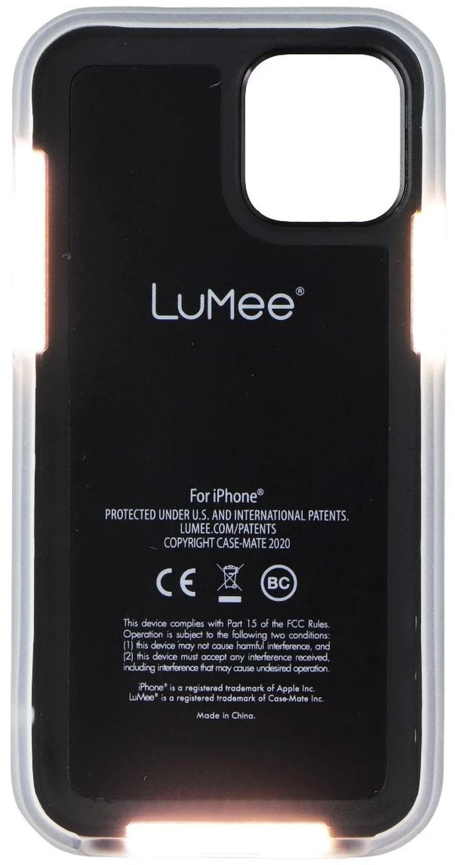 Alt view image 2 of 3 - Case-Mate LuMee Halo Case for iPhone 12 Pro/iPhone 12 - Rose Gold White Marble
