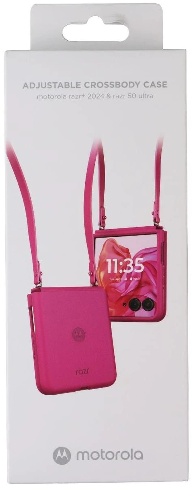 Main image of Motorola Adjustable Crossbody Case for Razr+ 2024 & Razr 50 Ultra - Hot Pink