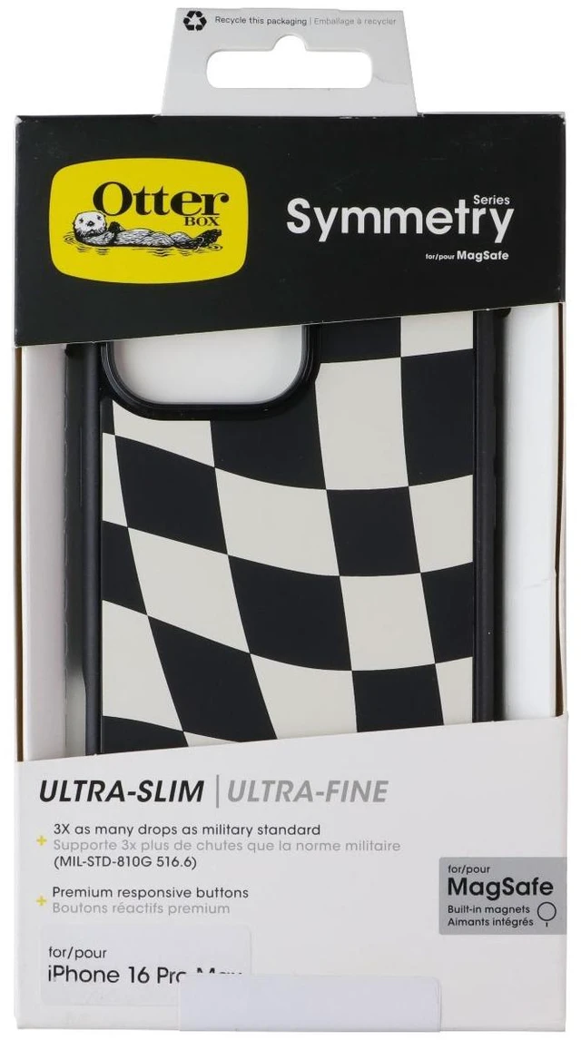 Main image of OtterBox Symmetry MagSafe Case for Apple iPhone 16 Pro Max - Wavy Charcoal Black