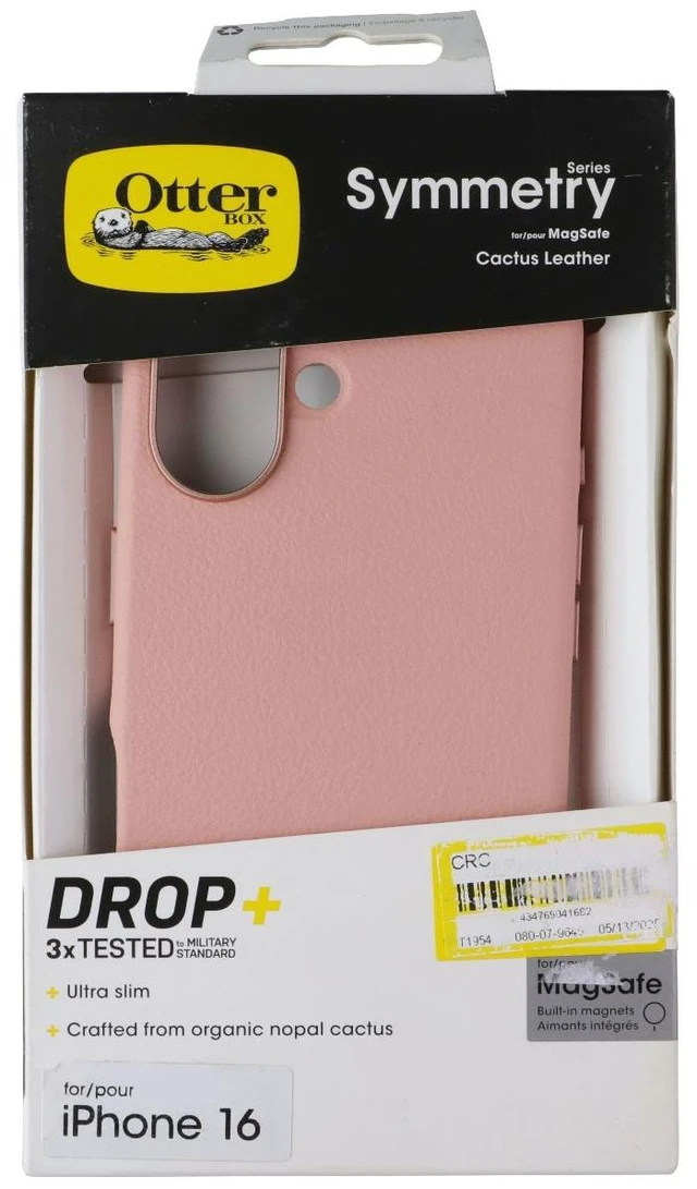 Main image of OtterBox Symmetry Cactus Leather MagSafe Case for iPhone 16 - Ballet Blush Pink