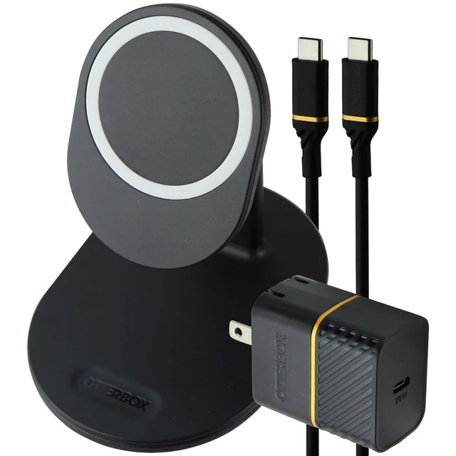 Alt view image 2 of 7 - OtterBox 7.5W Magnetic Wireless Charger Stand for Apple iPhones - Black