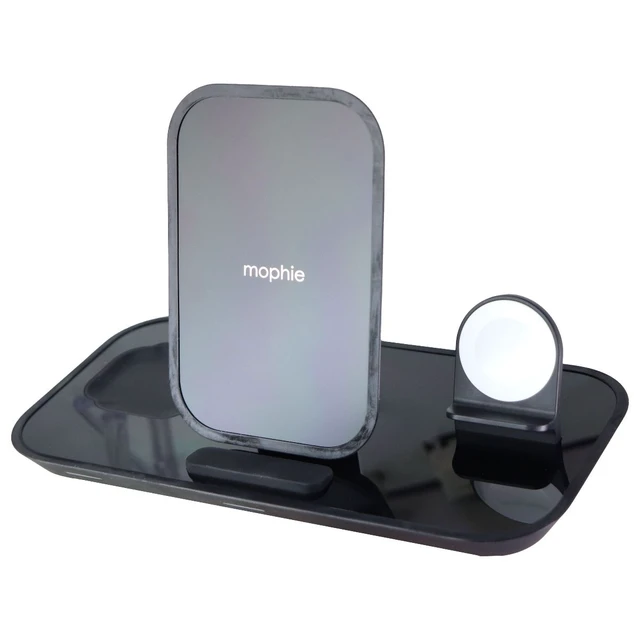 Alt view image 2 of 2 - mophie (7.5W) Universal 3 in 1 Wireless Charging Stand for Apple Devices - Black