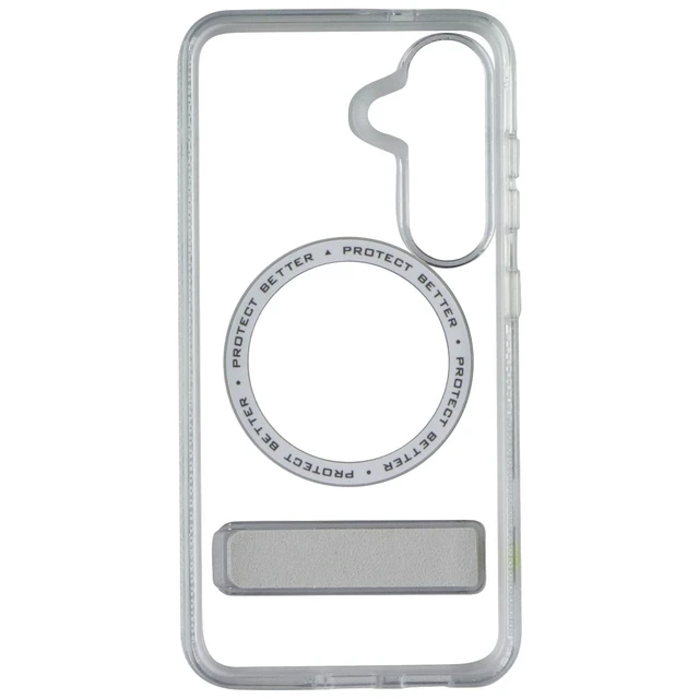 Alt view image 3 of 3 - ZAGG Crystal Palace Snap Magnetic Kickstand Case for Samsung Galaxy S25 - Clear
