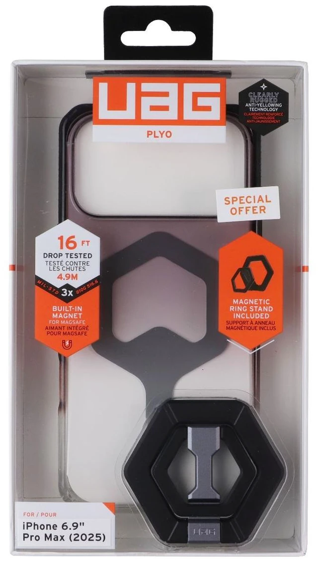 Main image of UAG Plyo MagSafe Case + Ring for iPhone 18 Pro Max/17 Pro Max - Black/Clear