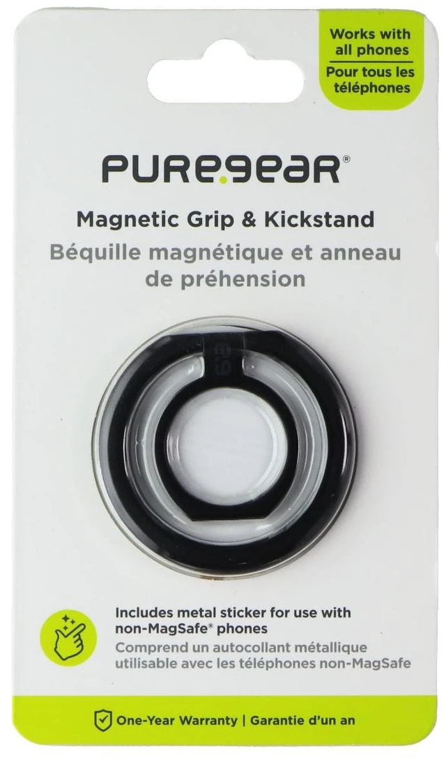 Alt view image 2 of 3 - PureGear Magnetic Grip and Kickstand for Mobile Devices - Black