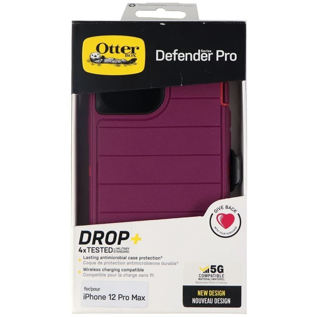 Alt view image 4 of 4 - OtterBox Defender Pro Series Case for Apple iPhone 12 Pro Max - Berry Potion