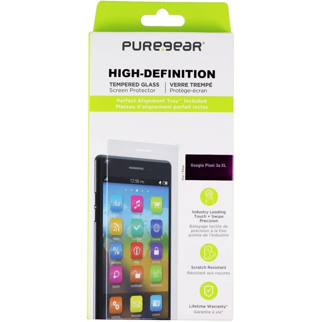 Alt view image 3 of 3 - PureGear HD Tempered Glass with Align Kit for Google Pixel 3a XL - Case Friendly