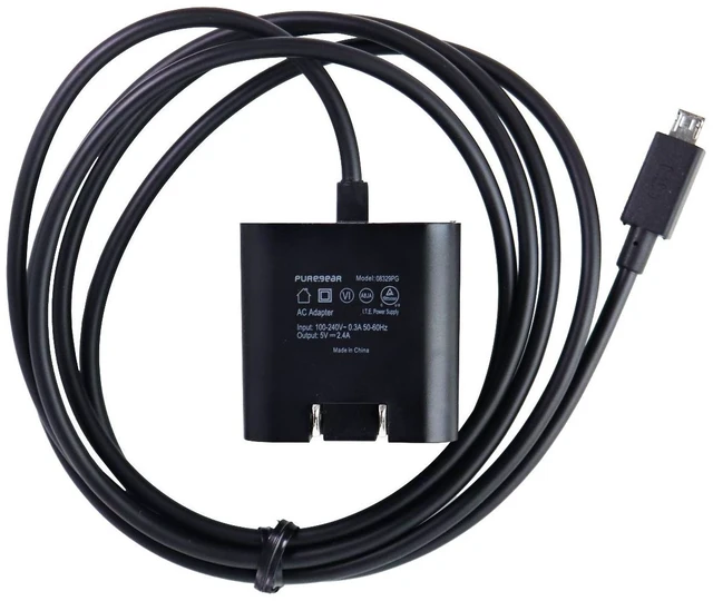 Main image of PureGear 12W (5V/2.4A) 5-Foot Micro USB Wall Charger - Black