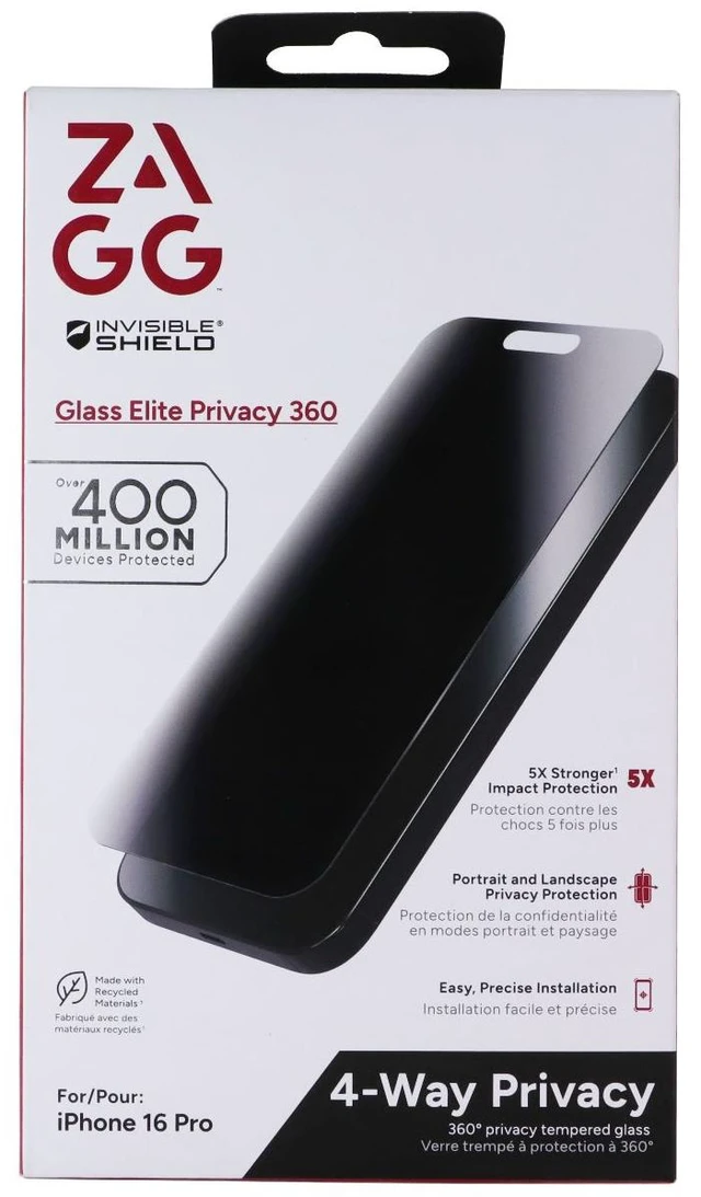 Alt view image 2 of 3 - ZAGG ZGGP360-iP16 Pro (2024 iPhone Pro) Privacy 360 CLEAR