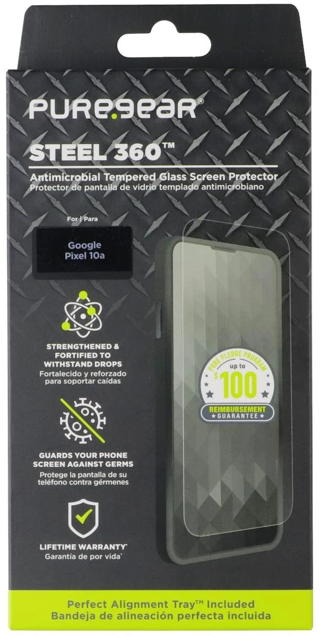 Main image of PureGear Steel 360 Tempered Glass Screen Protector for Google Pixel 10a