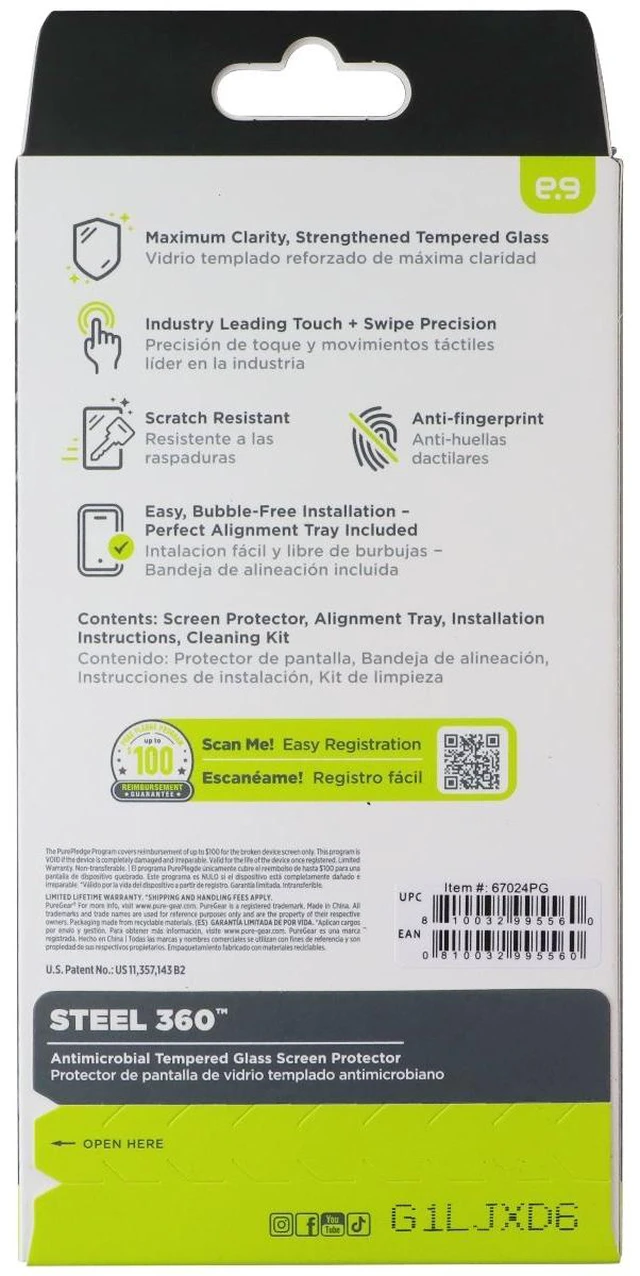 Alt view image 2 of 2 - PureGear Steel 360 Tempered Glass Screen Protector for Google Pixel 10a