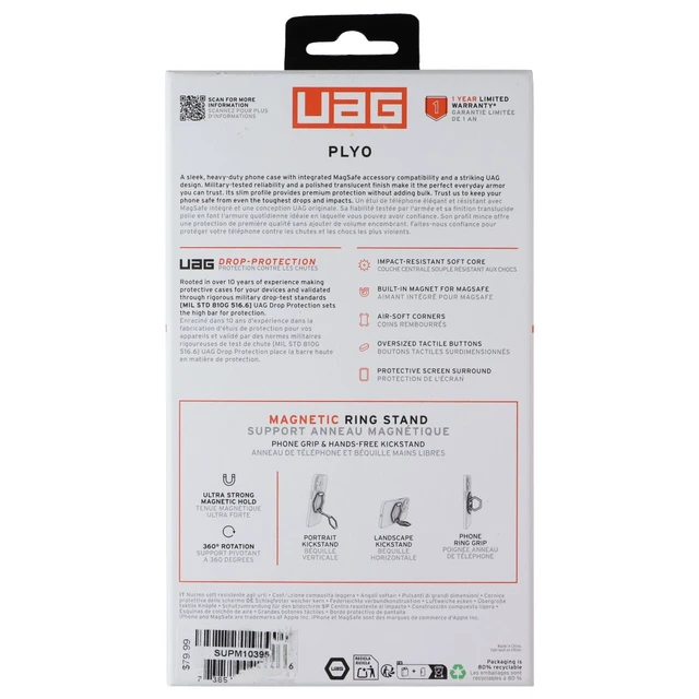 Alt view image 2 of 2 - UAG Plyo Series Case + Ring Stand for MagSafe for Apple iPhone Air - Purple/Pink