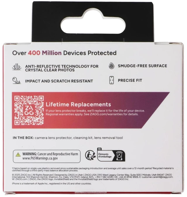 Alt view image 2 of 2 - ZAGG Invisible Shield Lens Protection for iPhone 17 Pro/Pro Max - Iridescent
