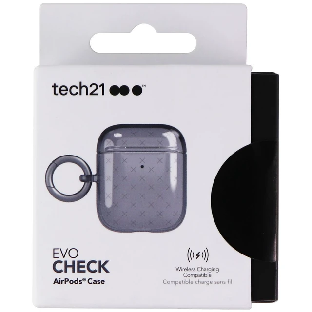 Alt view image 2 of 5 - Tech21 Evo Check Series Case for Apple AirPods (1st & 2nd Gen) Cases - Black