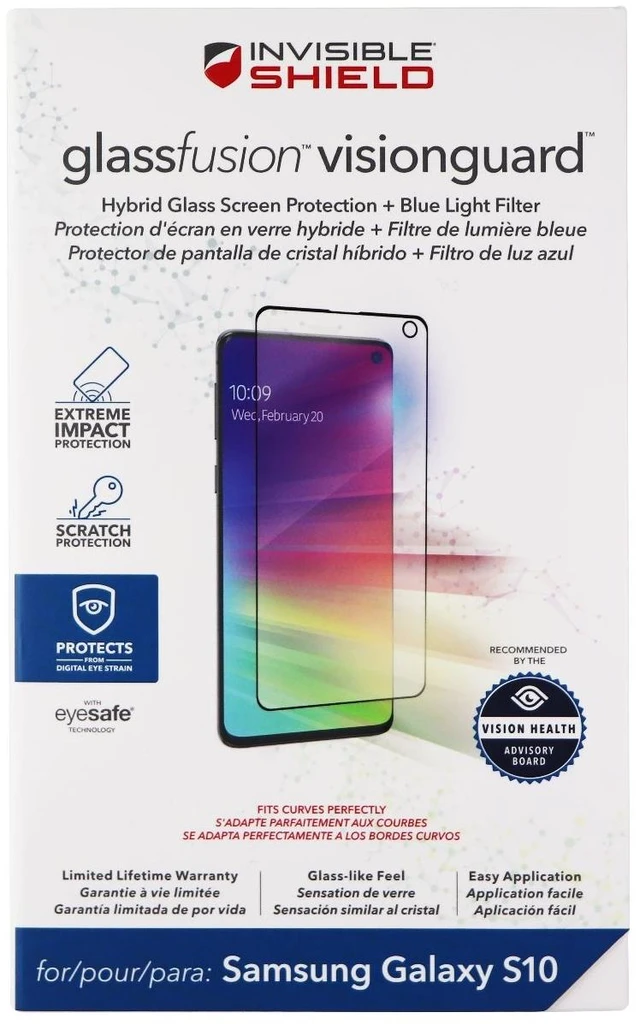 Main image of ZAGG Invisible Shield (GlassFusion VisionGuard) Screen Protector for Galaxy S10
