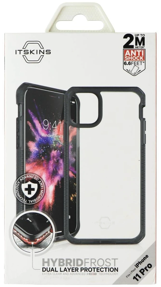 Main image of ITSKINS Hybrid Frost Case for Apple iPhone 11 Pro - Black and Transparent