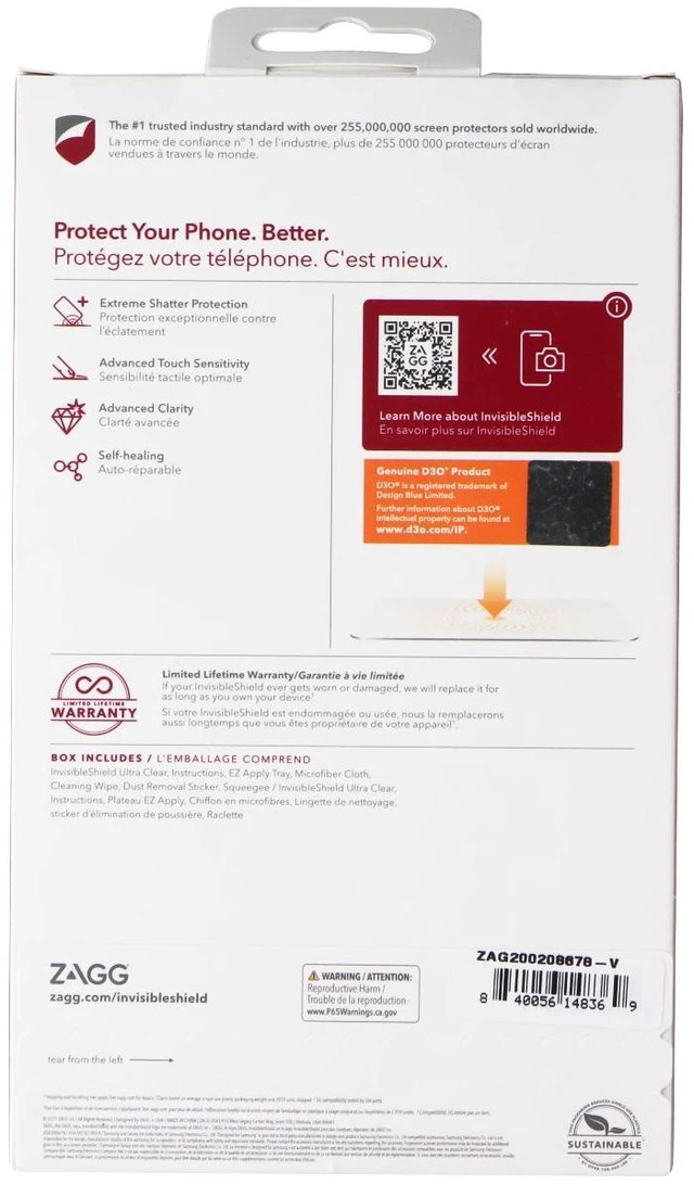 Alt view image 2 of 10 - ZAGG InvisibleShield Ultra Clear Screen Protector for Galaxy Z Flip3 5G - Clear