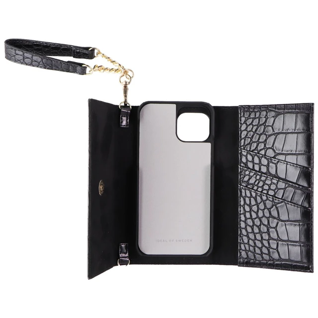 Alt view image 4 of 5 - iDeal of Sweden Signature Clutch Case for iPhone 12 and 12 Pro - Jet Black Croco