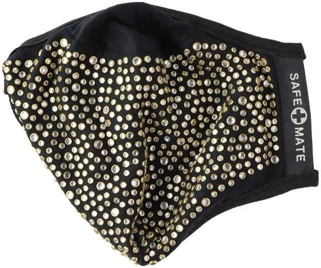 Alt view image 2 of 4 - Safe+Mate x BRILLIANCE Washable Cloth Face Mask (Adult S/M) with Filter - Gold