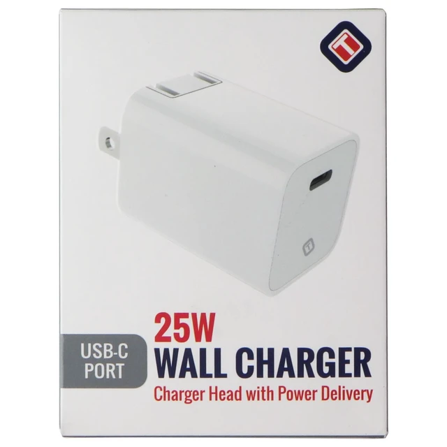 Alt view image 5 of 6 - TekYa 25W USB-C Wall Charger for Smartphones/Tablets - White (UNIACT20394)