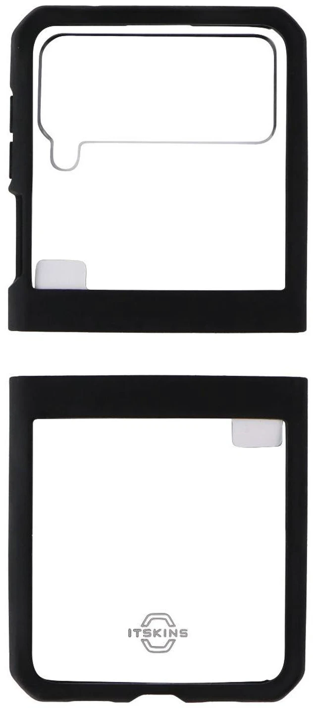 Alt view image 2 of 4 - ITSKINS Hybrid // Solid Case for Samsung Galaxy Z Flip3 5G - Clear/Black