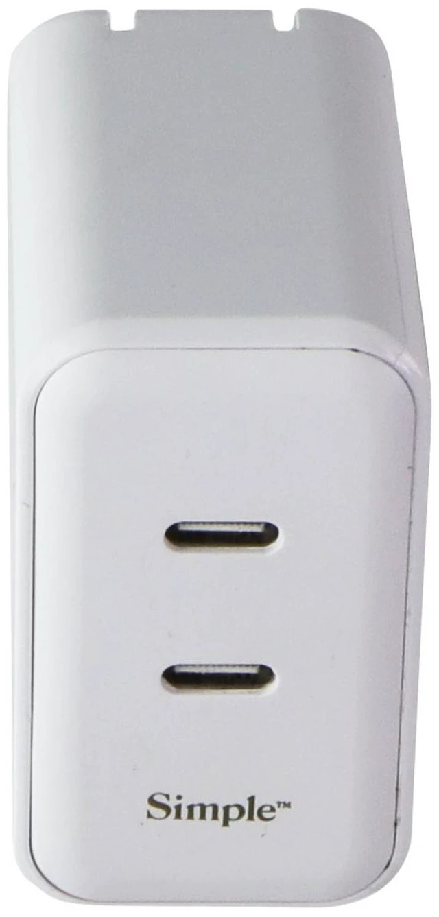 Alt view image 3 of 4 - Simple 60W Dual USB-C Wall Charger - White