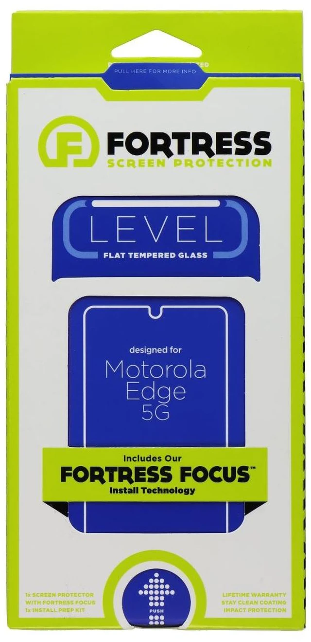 Main image of Fortress LEVEL Tempered Glass with Install Tool for Motorola Edge 5G (2021)
