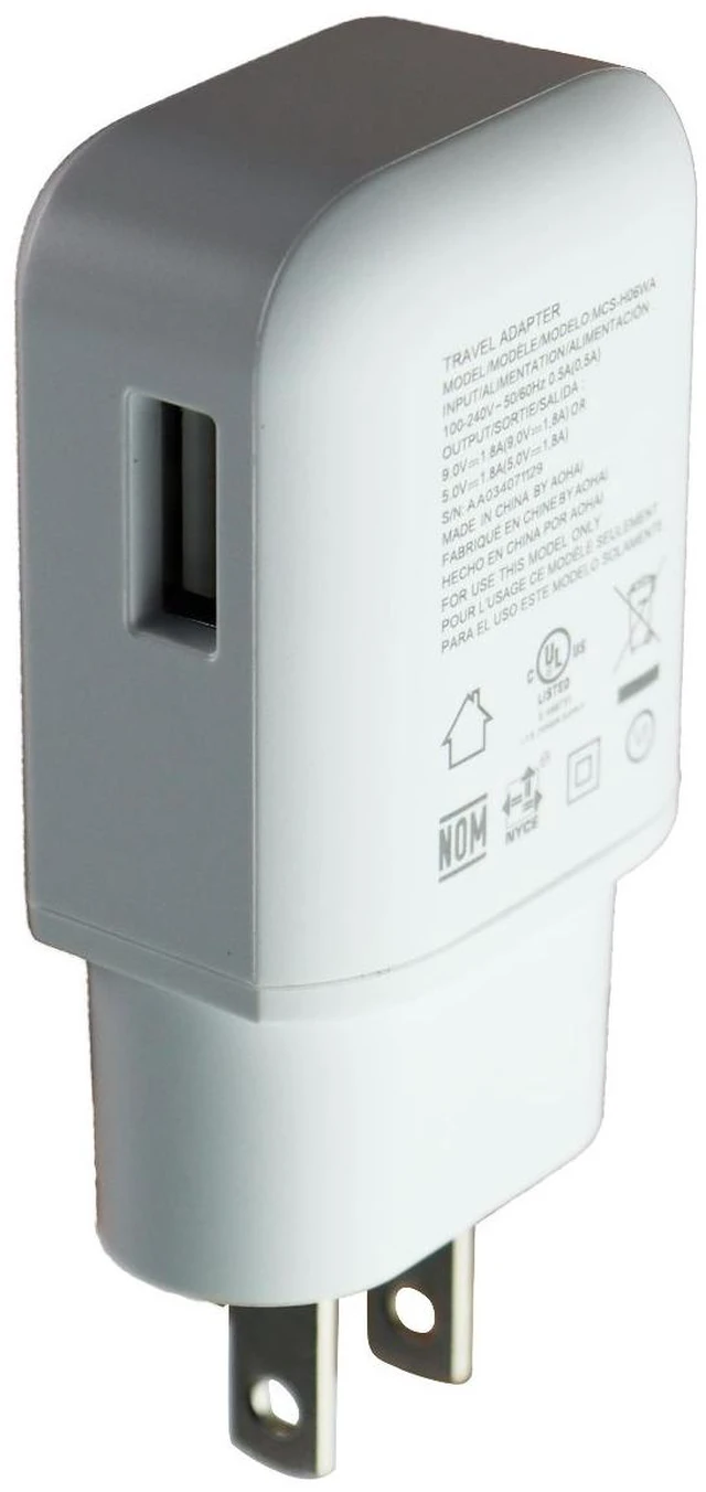 Main image of LG (9V/1.8A) Fast Charge Wall Charger Single USB Adapter - White (MCS-H06WA)