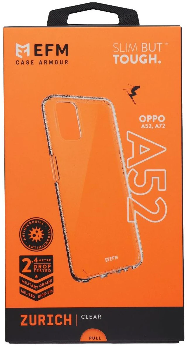 Main image of EFM Zurich Series Gel Case for OPPO A52 / A72 Smartphones - Clear